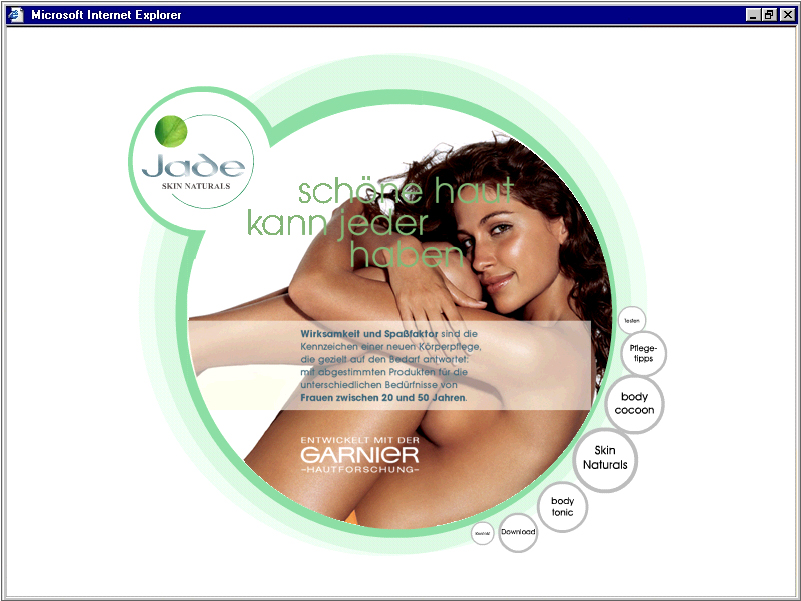 Abbildung der Startseite der Jade-Website